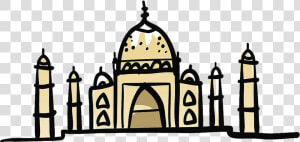 Tomb Drawing Quaid   Taj Mahal Cartoon Drawing  HD Png Download