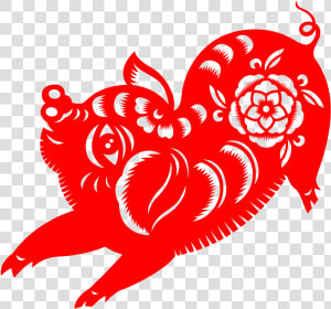 Transparent Chinese New Year Decorations Clipart   Paper Cut Chinese New Year Pig  HD Png Download