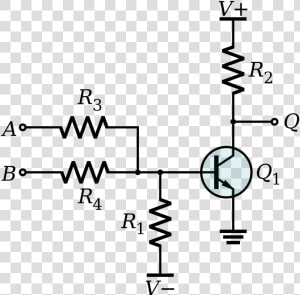 Logic Wikipedia Electronic Circuit Diagram   Diode Transistor Logic  HD Png Download