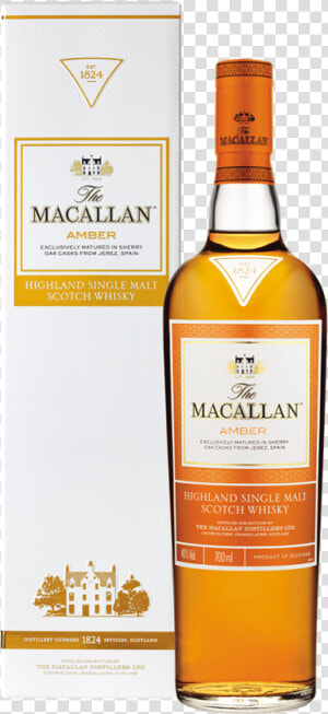 The Macallan Amber Highland Single Malt Scotch Whisky   Macallan Amber Highland Single Malt Scotch Whisky 750ml  HD Png Download