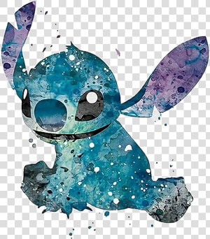  stitch  disney  disneycharacters  art  watercolor   Disney Watercolor Paintings Cute  HD Png Download