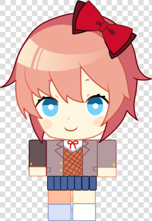 Doki Doki Literature Club Red Clothing Face Facial   Doki Doki Literature Club Chibi Sprites  HD Png Download