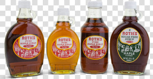 Bottles Of Various Kinds Of Roth S Pure Maple Syrup   Bottle  HD Png Download