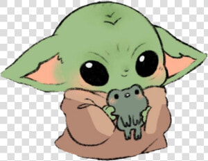 Baby Yoda Cute Art   Baby Yoda Drawing Easy  HD Png Download