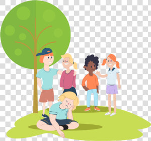 Boy Feeling Lonely Despite Being Next To A Group Of   Lonely Kid Clipart  HD Png Download