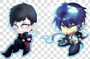 Blue Exorcist Rin And Yukio Chibi  HD Png Download