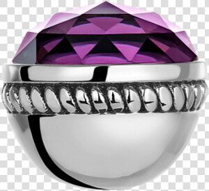 Faceted Amethyst Glass Bangle Ball For Use On Dbw Interchangeable   Engagement Ring  HD Png Download