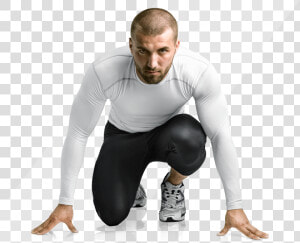 Push Possible®   Runners Starting Stance Front  HD Png Download