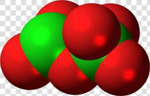 Dichlorine hexoxide Molecule Spacefill   Coquelicot  HD Png Download