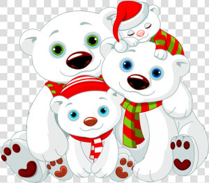 Families Clipart Polar Bear   Christmas Polar Bear Clipart  HD Png Download