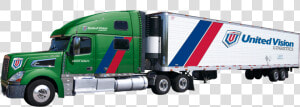 Uvl Truck Mock up Lateral View Green   United Vision Logistics  HD Png Download