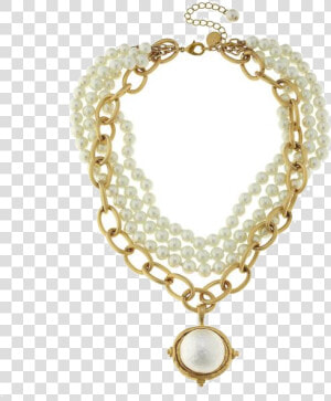 Susan Shaw Handcast Gold Cotton Pearl And Gold Chain   Necklace  HD Png Download