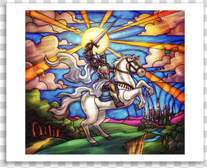 Stained Glass Knight Token Print   Knight Token Dominaria  HD Png Download