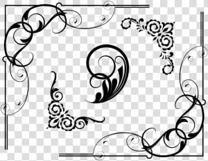 Border  Frame  Flowers  Floral   Transparent Swirl Border  HD Png Download