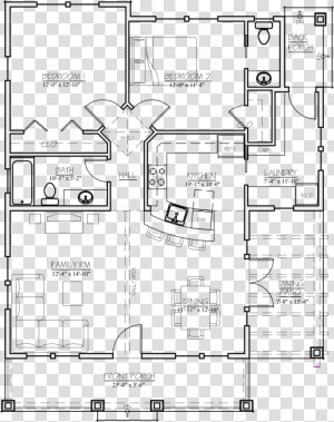 2 Bedroom 1 5 Bath House Plans  HD Png Download