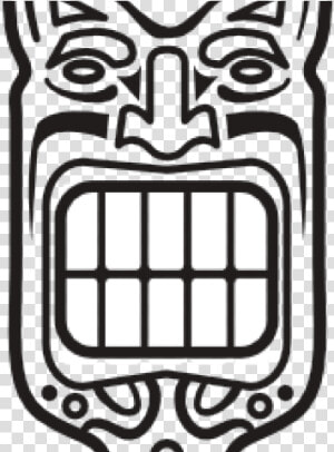 Tiki Mask Template   Tiki  HD Png Download