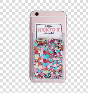 Packed Party Stick To It Multi Confetti Phone Card   Clear Adhesive Cell Phone Card Holder  HD Png Download