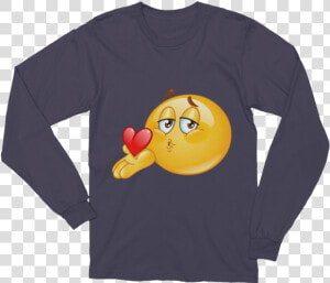 Unisex Blowing Kiss Emoji Long Sleeve T shirt   1929 T Shirt  HD Png Download