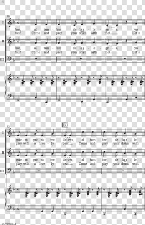 Al Tambor Sheet Music  HD Png Download