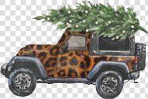  christmas  jeep  leopard  tree  png   Jeep With Christmas Tree  Transparent Png