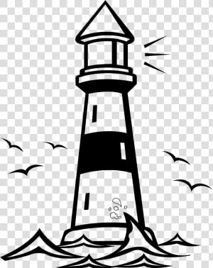 Cliff Clipart Lighthouse   Light House Clip Art Black And White  HD Png Download