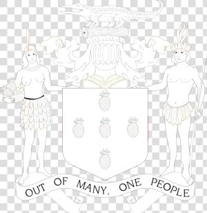 Jamaica Coat Of Arms Png   Jamaican Coat Of Arms Outline  Transparent Png