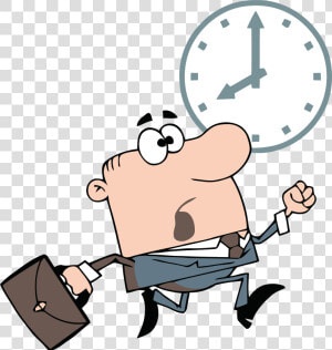 Clipart Image Business Man Racing The Clock To Get   Late Clip Art  HD Png Download