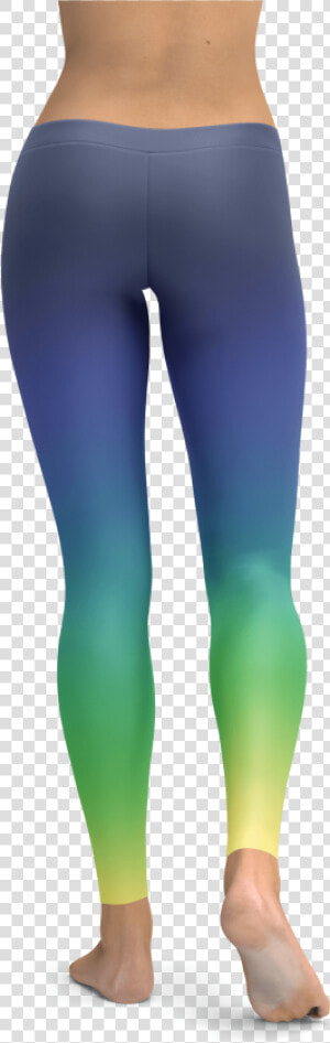 Blue Green Yellow Gradient Pattern Leggings Yoga Pants    Tights  HD Png Download