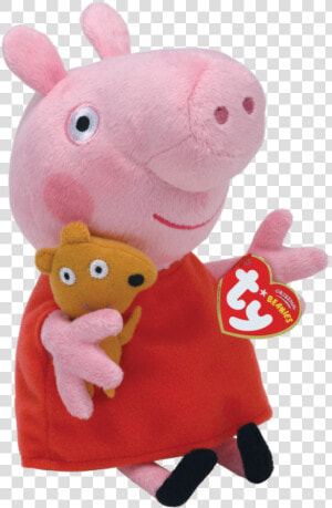 Peppa Pig Red Dress Regular Beanie Babies Title Peppa   Ty Peppa Pig Plush  HD Png Download