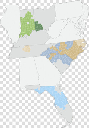 Map Of Duke Energy Service Territories   Duke Energy Territory Map  HD Png Download