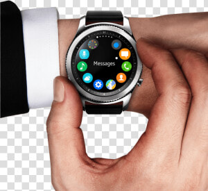 Man S Hand And Arm Wearing A Suit   Samsung Gear S3 Price In Pakistan  HD Png Download