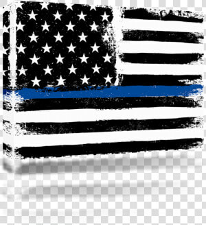 Police Flag Blue Line Grunge   Thin Blue Line Flag Free  HD Png Download