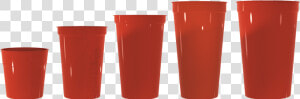 All Cups Red Ps Sizes Lineup Red   Different Size Plastic Cups  HD Png Download