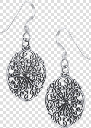 Sterling Silver Scrollwork Flower Earrings   Earrings  HD Png Download