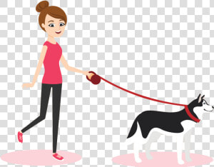 Transparent Person Walking Dog Png   Cartoon Person Walking Their Dog  Png Download