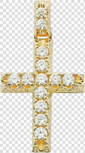 Gold Cross Pendant With Diamonds   Png Download   Cross  Transparent Png