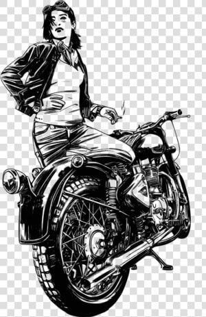 Motorbike Motorcycle Woman Free Picture   Motorcycle Woman Illustration  HD Png Download