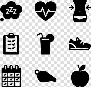 Icon Packs Vector   Healthy Lifestyle Clipart Black And White  HD Png Download