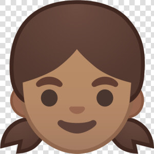 Girl Medium Skin Tone Icon   Girl Emoji Face Transparent  HD Png Download