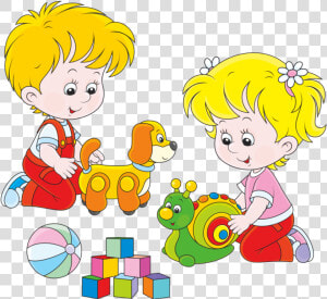 Kids Sharing Toys Png   Children Playing With Toys Clipart  Transparent Png