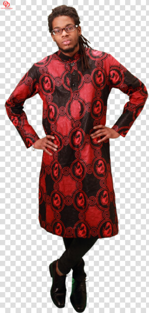 Red Black African Print Kaftan Mens Shirt   Overcoat  HD Png Download