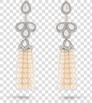 Akoya Pearl Tassel Earrings Ta 09 011   Diamond Pearl Tassel Earrings  HD Png Download