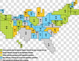 National Popular Vote Compact Map  HD Png Download