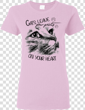 Cats Leave Paw Prints On Your Heart Cat T Shirt Class   Cat  HD Png Download