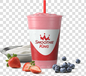 Sk Kids Strawberry Bluegurt Blitz With Ingredients   Smoothie King Keto  HD Png Download