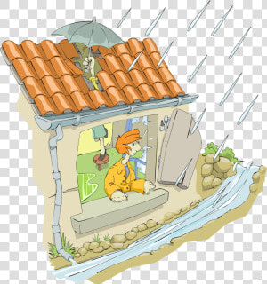 Leaky House Clip Arts   House Raining Clip Art  HD Png Download