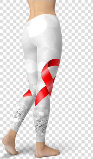 Hiv aids Red Ribbon Awareness Leggings Yoga Pants Activewear   Tights  HD Png Download