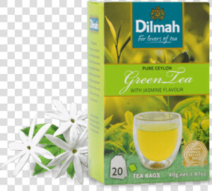 Pack Of Green Tea With Jasmine Flowers   Dilmah Green Tea Jasmine  HD Png Download