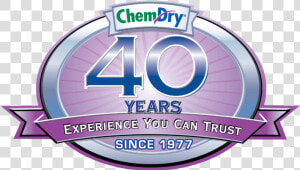 40 Years Of Experience You Can Trust Badge   Chem Dry  HD Png Download