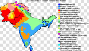 South Asia Map Of Köppen Climate Classification   Climatic Zones Of India  HD Png Download